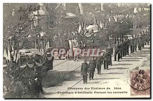 Cartes postales Obseques des victimes du Iena Prolonges d&#39artillerie portant les cercueils