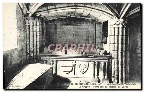 Cartes postales Guerande Interieur de la Collegiale La crypte Tombeau de Tristan de Carne