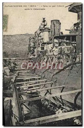 Ansichtskarte AK Catastrophe du Iena L&#39Iena vu par tribord apres la catastrophe