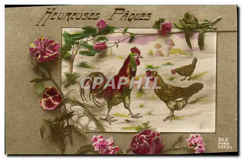 Cartes postales Coq Poule Paques