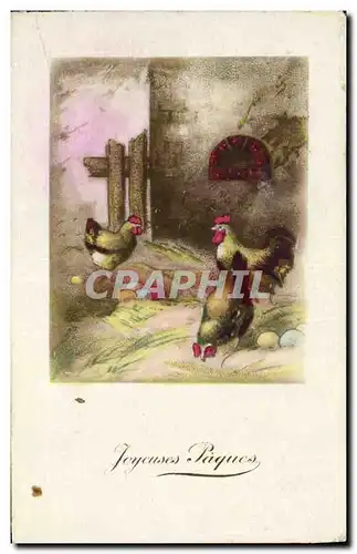 Cartes postales Coq Poule Paques