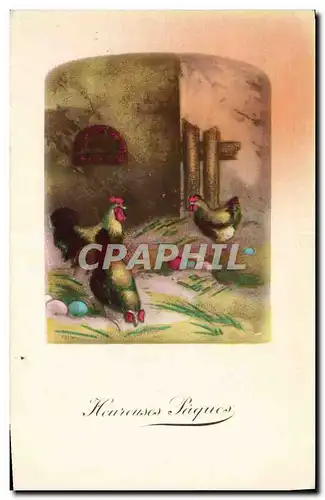 Cartes postales Coq Poule Paques
