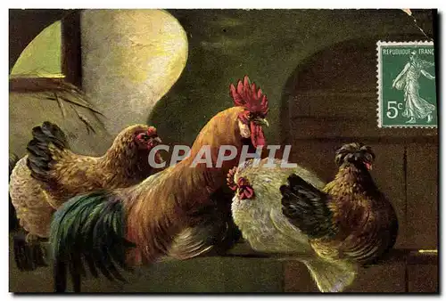 Cartes postales Coq Poule