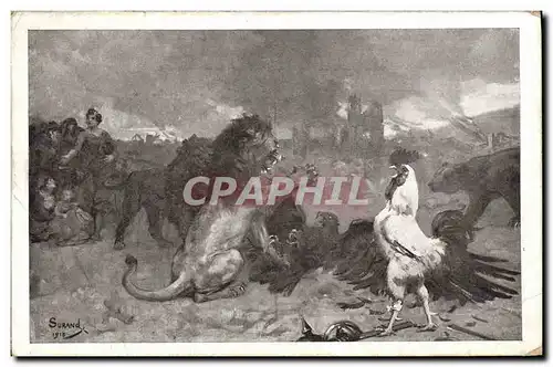 Cartes postales Coq Poule Lion Secours National