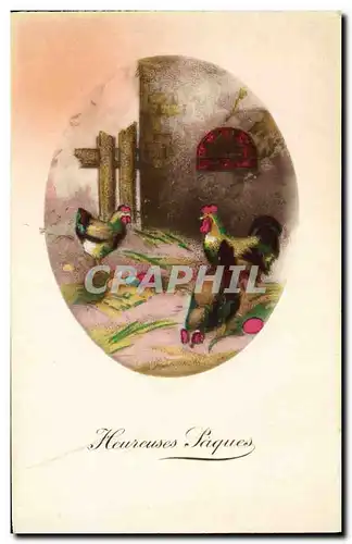Cartes postales Coq Poule Paques