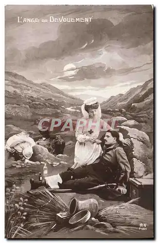 Cartes postales Sante Militaria L&#39ange au devouement Infirmiere Croix Rouge
