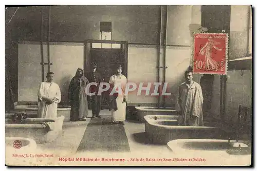 Cartes postales Sante Militaria Hopital militaire de Bourbonne Salle de bains des sous officiers et soldats