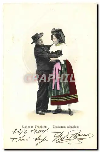 Ansichtskarte AK Folklore Alsace Costumes alsaciens