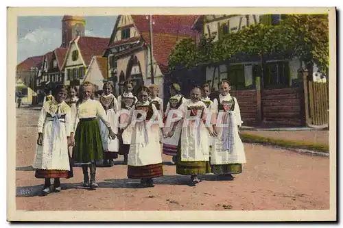 Cartes postales Folklore Alsace Elsassiche Bauernmadchen