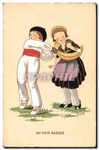 Ansichtskarte AK Fantaisie Illustrateur Au pays basque Pelote basque