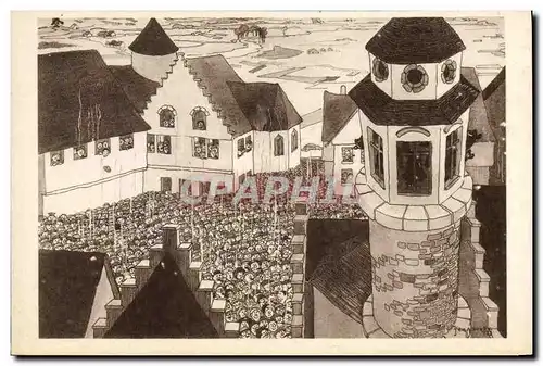 Cartes postales Fantaisie Illustrateur A glorious Sunday Hearing the Carillon