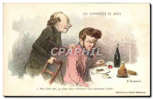 Cartes postales Fantaisie Illustrateur Daumier Les humouristes de jadis Publicite Pautauberge Tuberculose