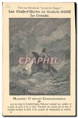 Ansichtskarte AK Fantaisie Illustrateur Gustave Dore Les croisades Mahomet II devant Constantinople Turquie