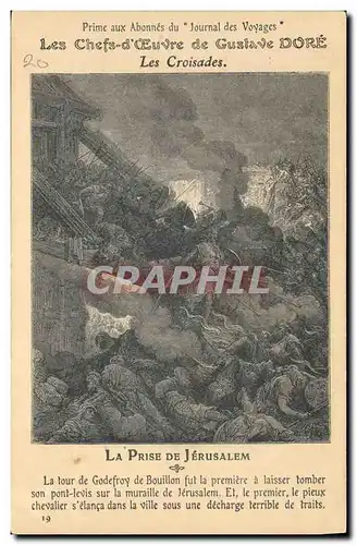 Cartes postales Fantaisie Illustrateur Gustave Dore Les croisades La prise de Jerusalem