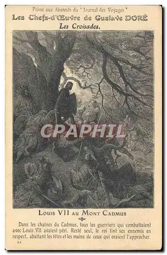 Cartes postales Fantaisie Illustrateur Gustave Dore Les croisades Louis VII au Mont Cadmus