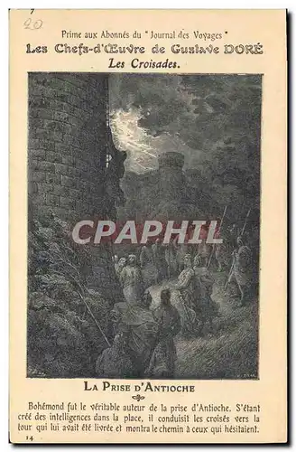 Cartes postales Fantaisie Illustrateur Gustave Dore Les croisades La prise d&#39Antioche