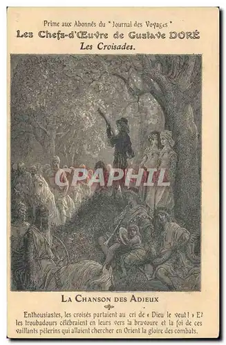 Ansichtskarte AK Fantaisie Illustrateur Gustave Dore Les croisades La chanson des Adieux