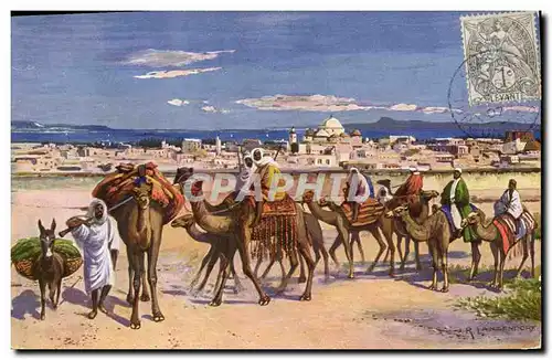 Cartes postales Orientalisme Tunis Caravane