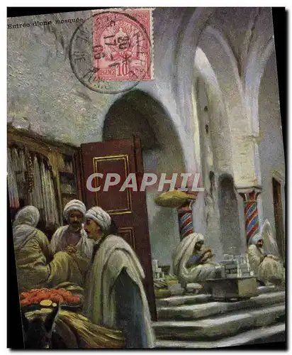 Cartes postales Orientalisme Entree d&#39une mosquee Tunisie