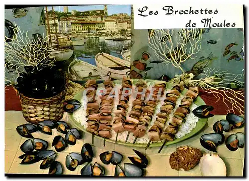 Cartes postales moderne Les brochettes de moules