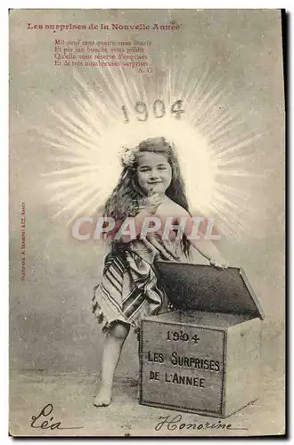 Cartes postales Fantaisie Enfant Les surprises de la nouvelle annee 1904