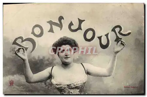 Cartes postales Fantaisie Femme Bonjour