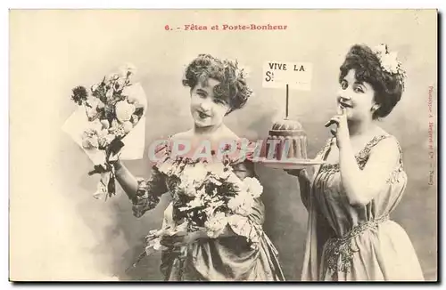 Cartes postales Fantaisie Femmes Fetes et porte bonheur