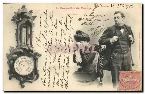 Cartes postales Fantaisie Femme Le barometre du menage