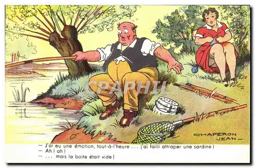 Cartes postales Peche Pecheur Illustrateur Jean Chaperon