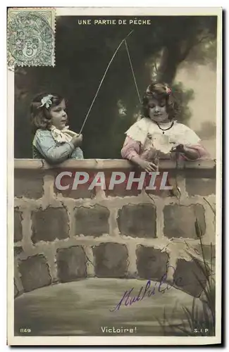 Cartes postales Peche Pecheur Enfants Une partie de peche