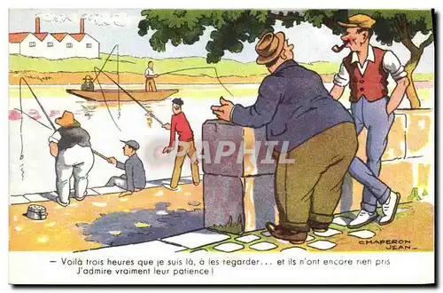 Cartes postales Peche Pecheur Illustrateur Jean Chaperon