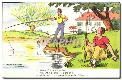 Cartes postales Peche Pecheur Illustrateur Jean Chaperon
