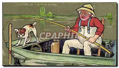 Ansichtskarte AK Peche Pecheur La peche de fond Illustrateur Beauvais Chien