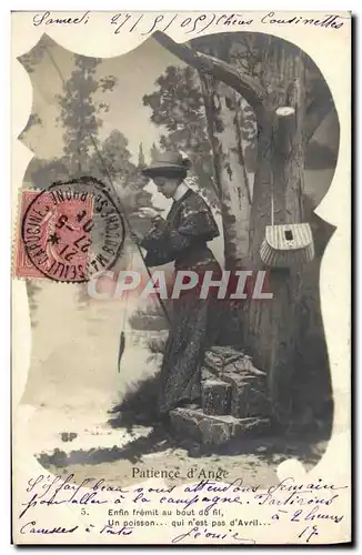 Cartes postales Peche Pecheur Femme Patience d&#39ange