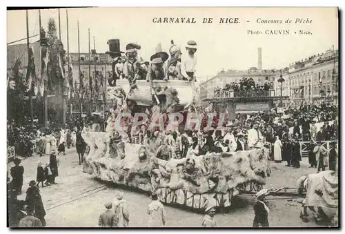 Cartes postales Peche Pecheur Carnaval de Nice Concours de peche