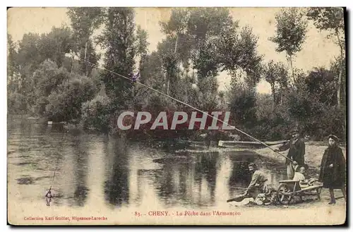 Ansichtskarte AK Peche Pecheur Cheny La peche dans l&#39Armancon