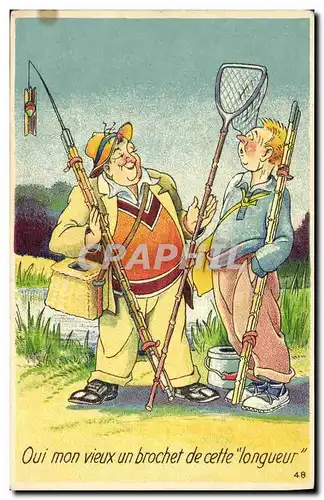 Cartes postales Peche Pecheur Brochet