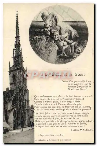 Cartes postales Gargouille Le bouc et la soeur ND des Marais Villefranche sur Saone