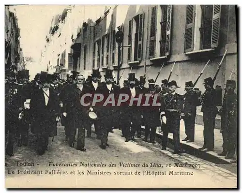 Cartes postales Toulon Funerailles nationales des victimes du Iena Le president Fallieres et les ministres sorta