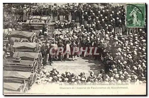 Ansichtskarte AK Toulon Funerailles des victimes de la Couronne Discours de l&#39amiral de Faubournet de Montferr