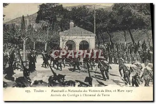 Cartes postales Toulon Funerailles nationales des victimes du Iena Arrivee du cortege a l&#39arsenal de terre