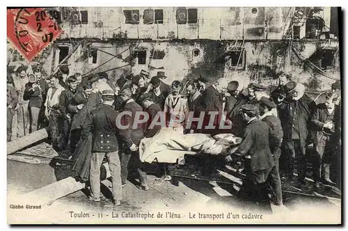 Cartes postales Funerailles Toulon La catastrophe du Iena Le transport d&#39un cadavre