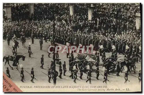 Ansichtskarte AK Funerailles Funeral procession of his late majesty King Edward VII The Gun carriage passing Marb