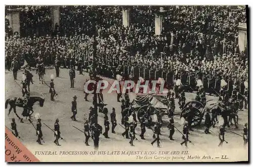 Cartes postales Funerailles Funeral procession of his late majesty King Edward VII The Gun carriage passing Marb