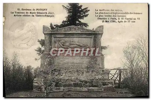 Ansichtskarte AK Environs de Potigny Le tombeau de Marie Elisabeth Joly Artiste celebre du Theatre Francais