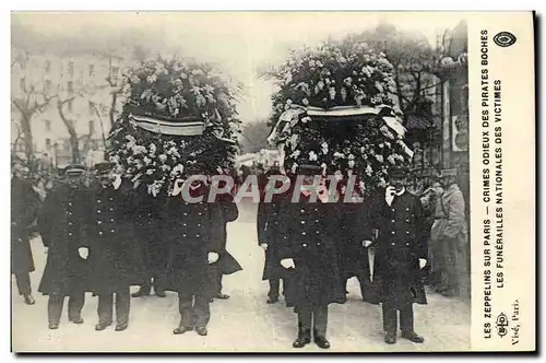 Ansichtskarte AK Funerailles nationales des victimes Les zeppelins sur Paris