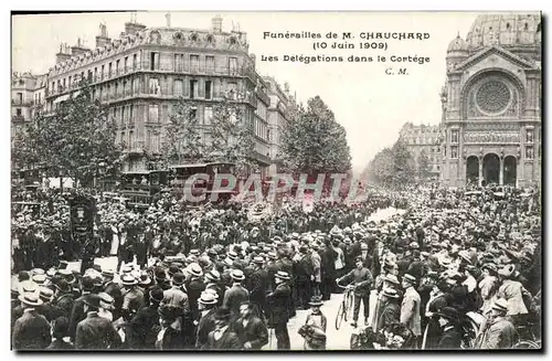 Ansichtskarte AK Funerailles de M Chauchard Les delegations dans le cortege