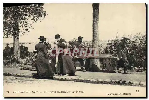Cartes postales Sante Militaria Nos pretres brancardiers sur le front