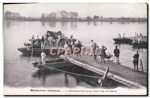 Ansichtskarte AK Militaria Construction d&#39un pont par le genie