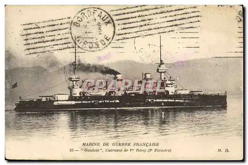 Cartes postales Bateau Gaulois Cuirasse de 1er rang 3me escadre